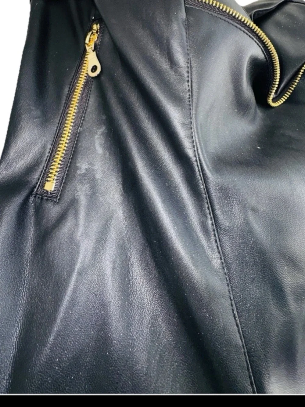 Ashley Stewart Curvy Girl Faux Leather Bustier CropTop Black Gold Hardware 4X - Picture 11 of 15